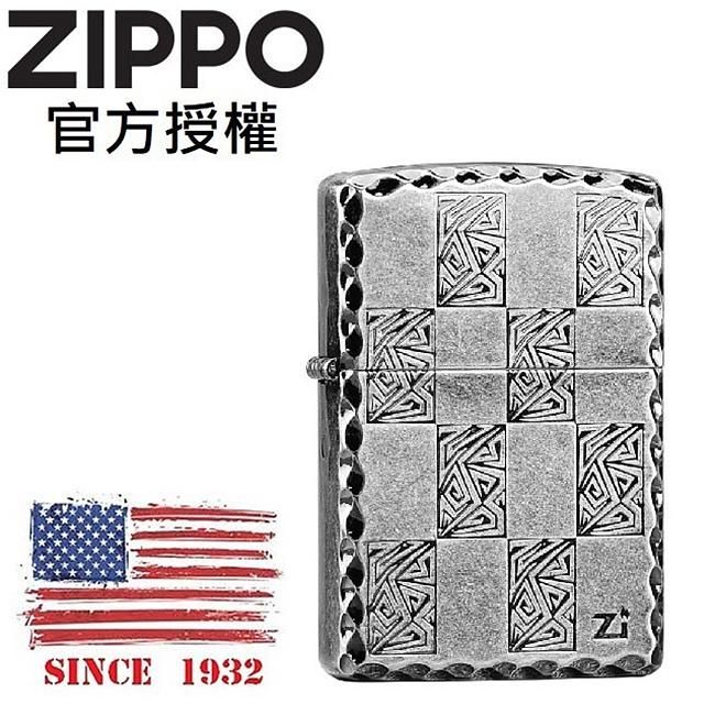 ZIPPO 英倫風格子(仿古銀)防風打火機 / 韓國設計款