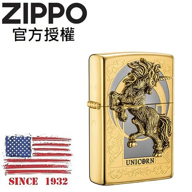 ZIPPO 尊爵獨角獸(金色)防風打火機 / 韓國設計款