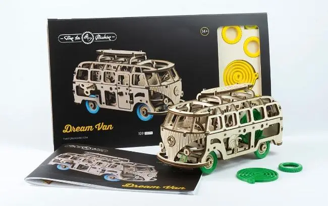 T4M繽紛動力木質系列模型/ 追夢露營車/ 碧海綠