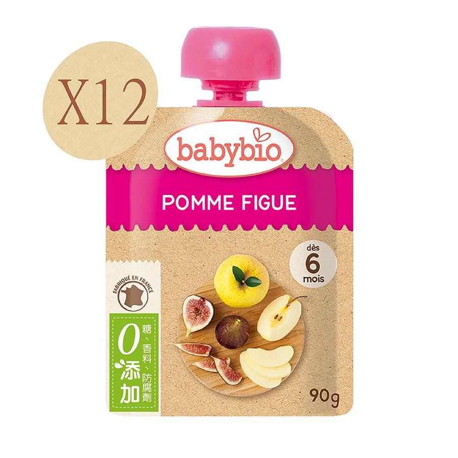 法國Babybio 生機蘋果無花果纖果泥90gX12