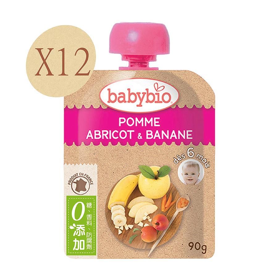 法國Babybio 生機香蕉杏桃纖果泥90gX12