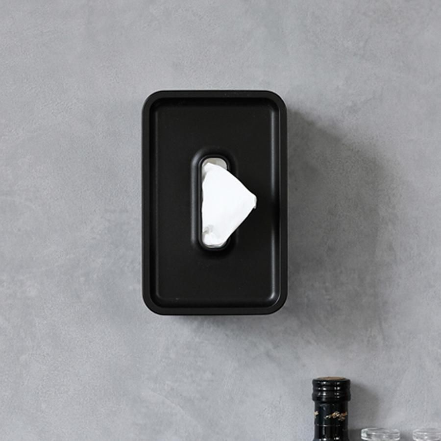 日本ideaco 壁掛/桌上兩用餐巾紙盒/ 內徑17X10.6X7.5CM/ 黑