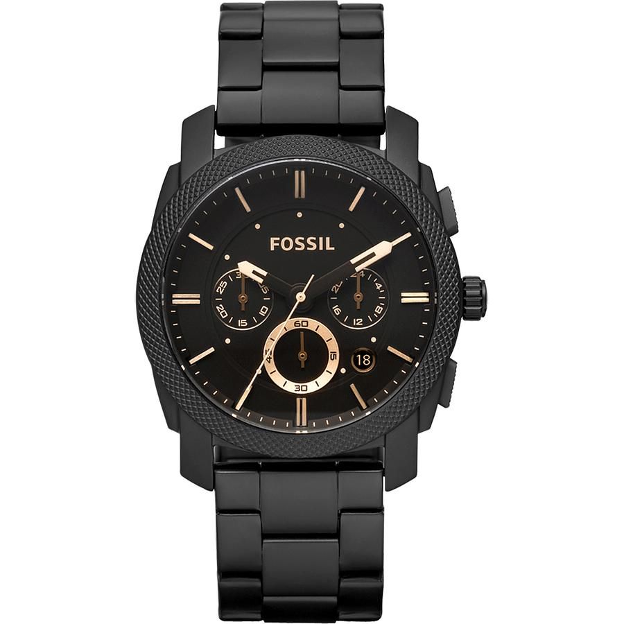 FOSSIL 星際時空三環運動腕錶-金時標/IP黑/45mm FS4682IE