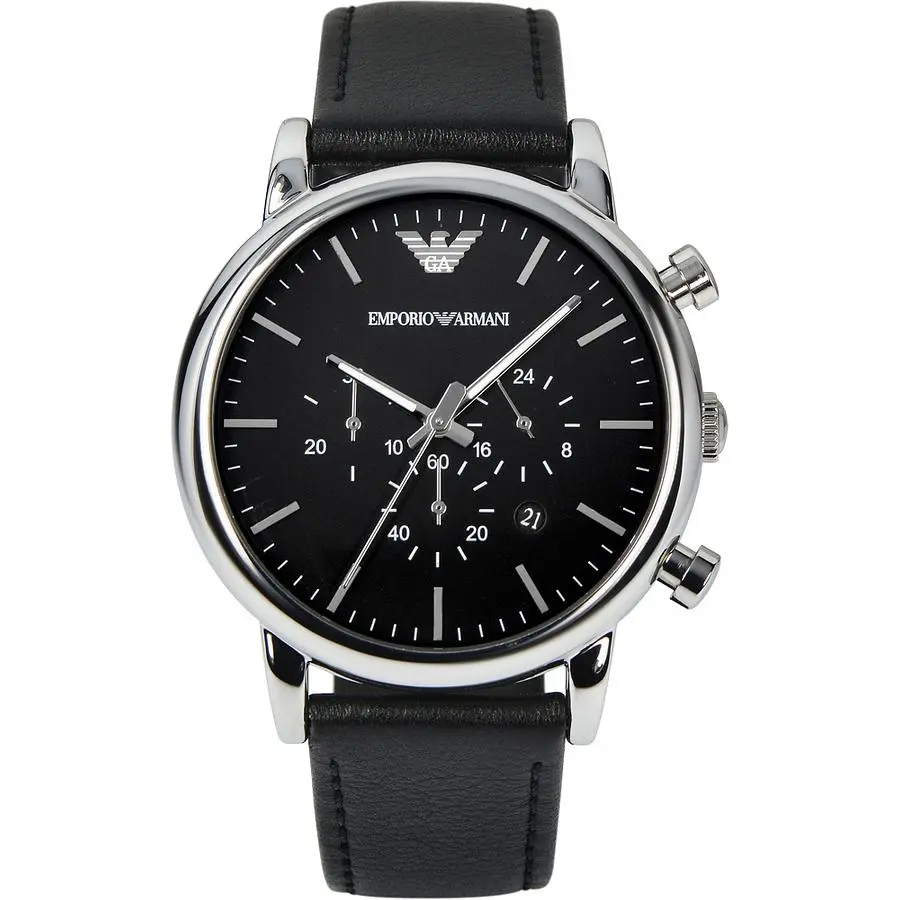 ARMANI Classic 城市時尚計時腕錶-黑/46mm AR1828