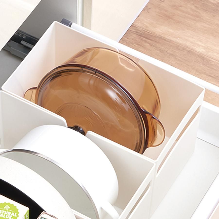 日本天馬 廚房系列平口式櫥櫃抽屜用ABS收納籃-寬18CM-3入