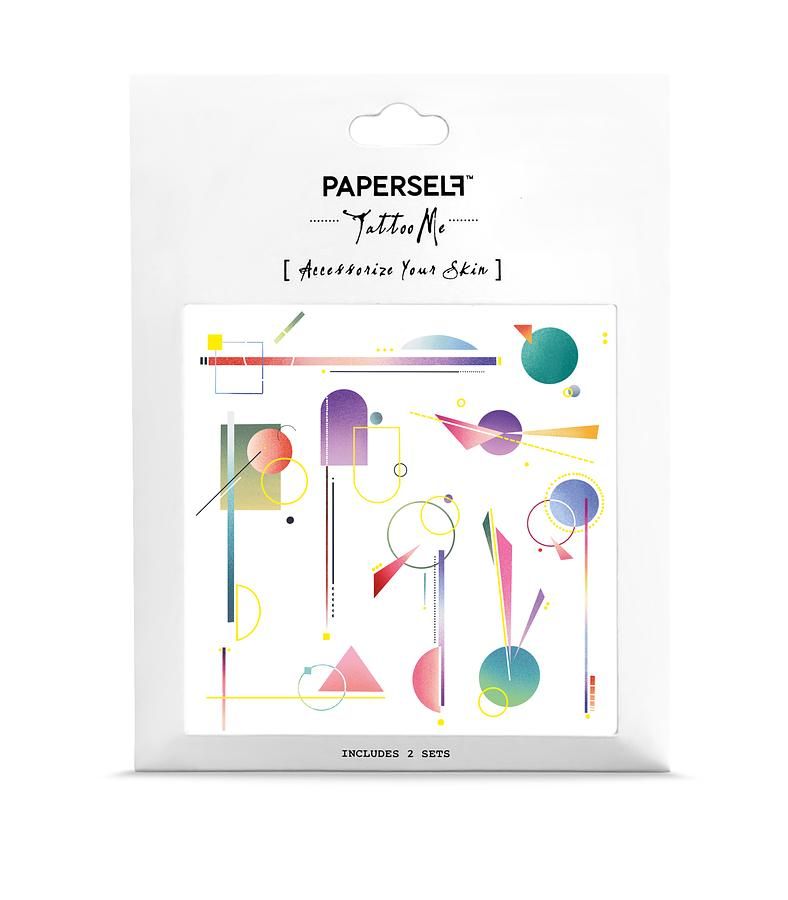 PAPERSELF刺青貼紙/ 不對稱幾何Mobile/ 2入