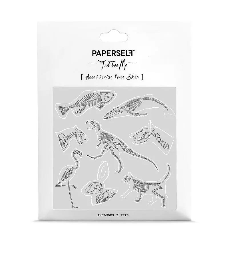 PAPERSELF刺青貼紙/ 小動物照X光Bones/ 2入