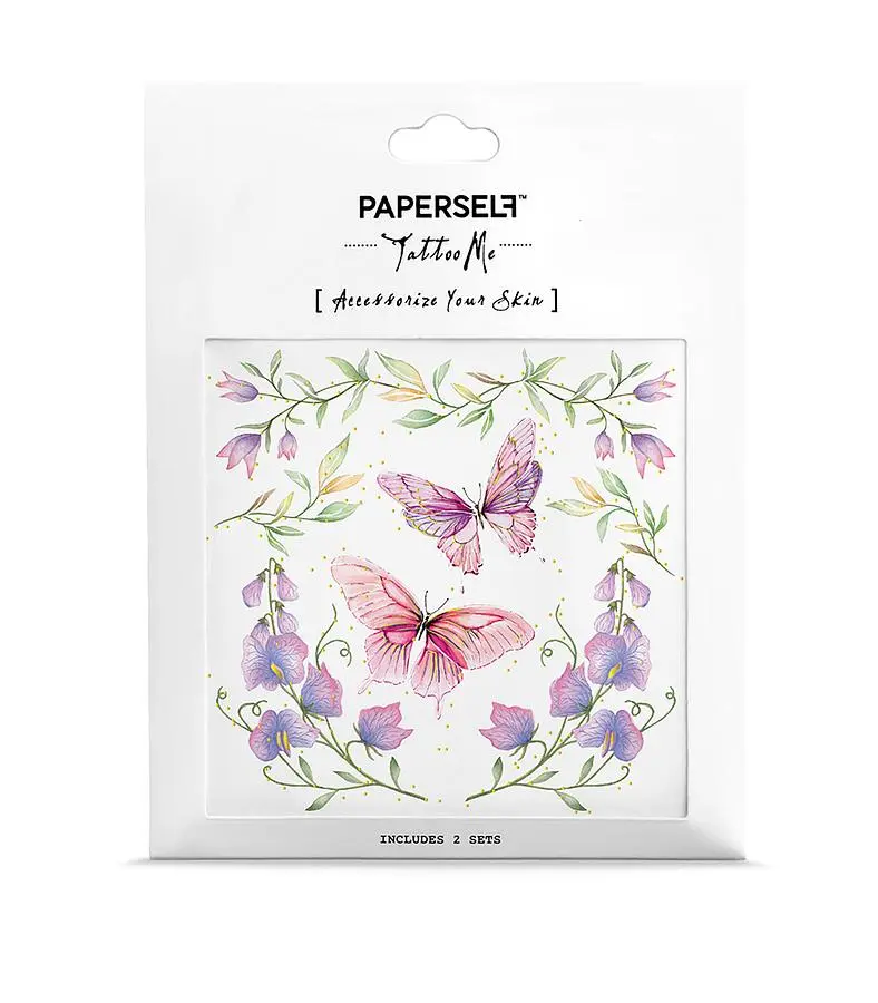 PAPERSELF刺青貼紙/ 藤葉花園Butterflies in the Garden/ 2入