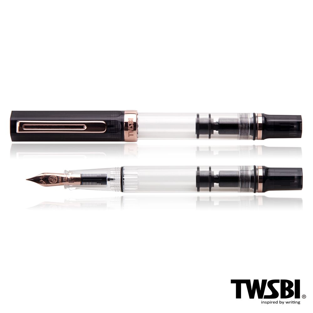 TWSBI ECO鋼筆/ 透黑&玫金/ EF