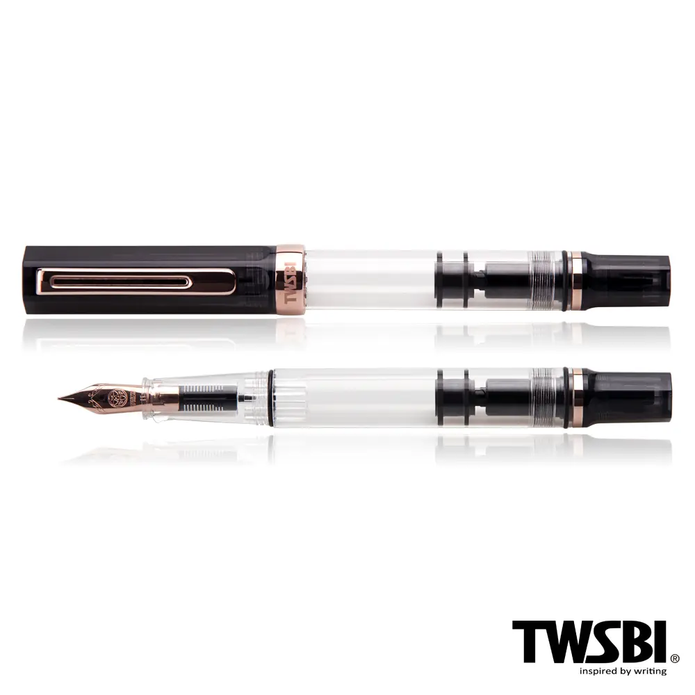 TWSBI ECO鋼筆/ 透黑&玫金/ F