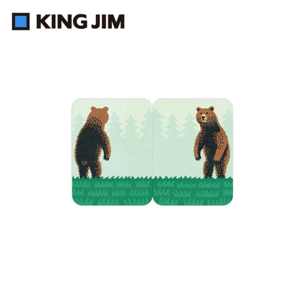 KING JIM可站立便利貼/ 動物款/ L/ 棕熊/ 3580-003
