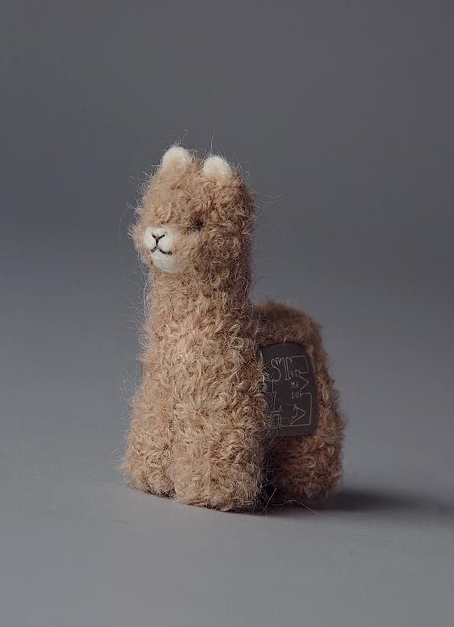ST.MALO秘魯工匠手工針織羊駝鑰匙圈/ 自然原色系列/ 10cm/ 大地駝