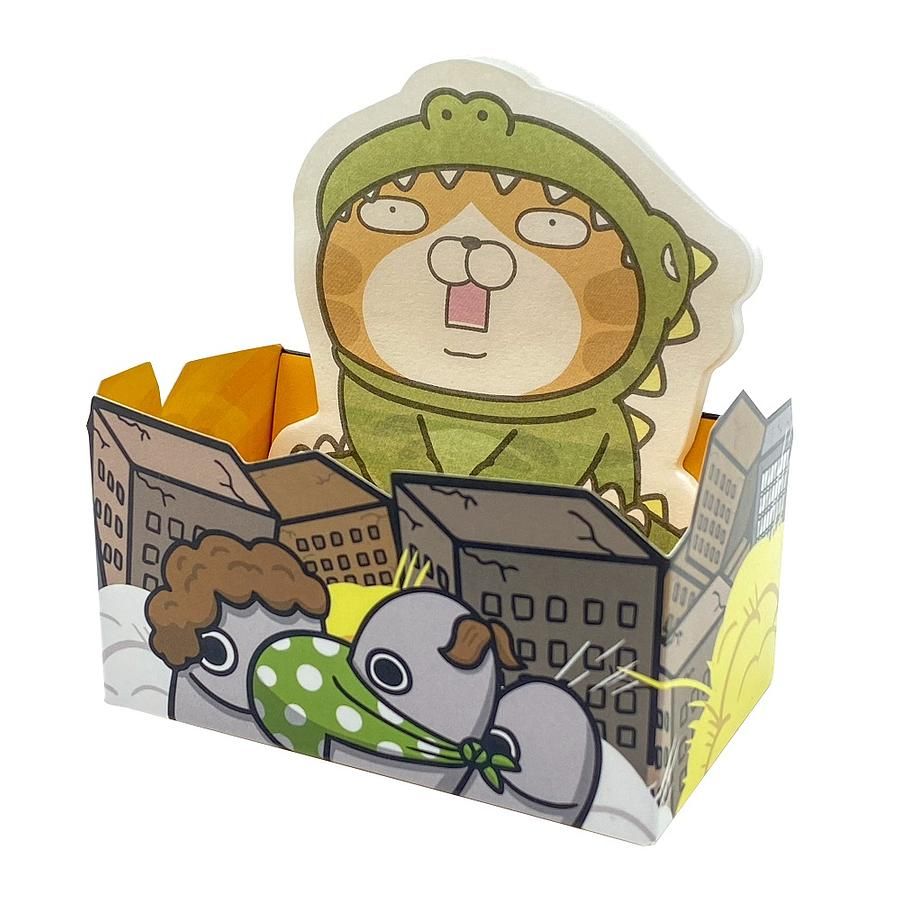 白爛貓自己摺造型便利貼/ 恐龍爛款