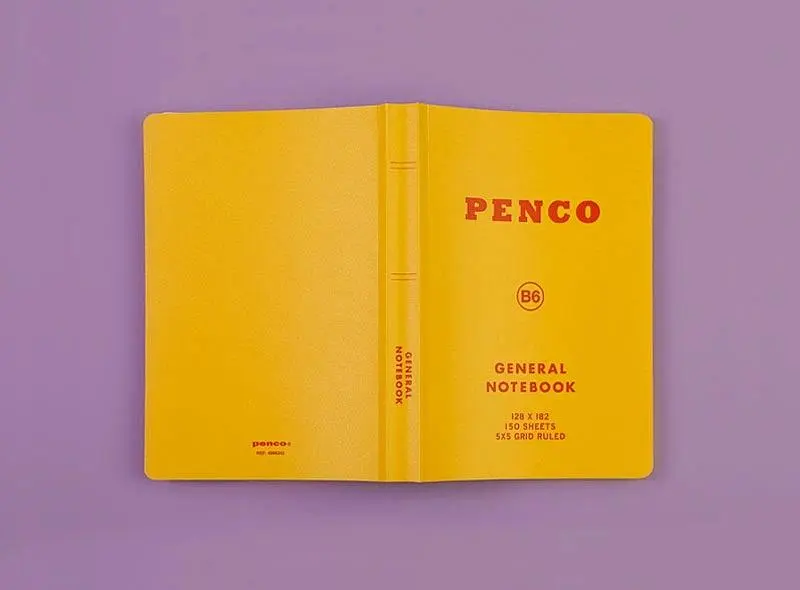 日本 HIGHTIDE Penco PP軟封面方眼筆記本/ B6/ 黃