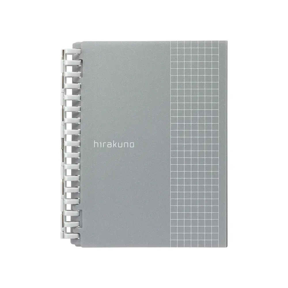 LIHIT LAB. Hirakuno方格活頁筆記本/ 銀色/ A6/A5E