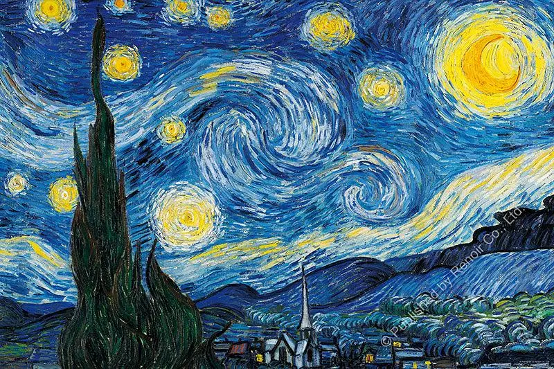 雷諾瓦拼圖文化坊/星夜/1008片/梵谷/夜光
