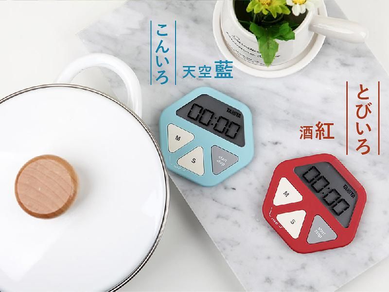 TANITA 特殊吸盤設計電子計時器TD-410酒紅