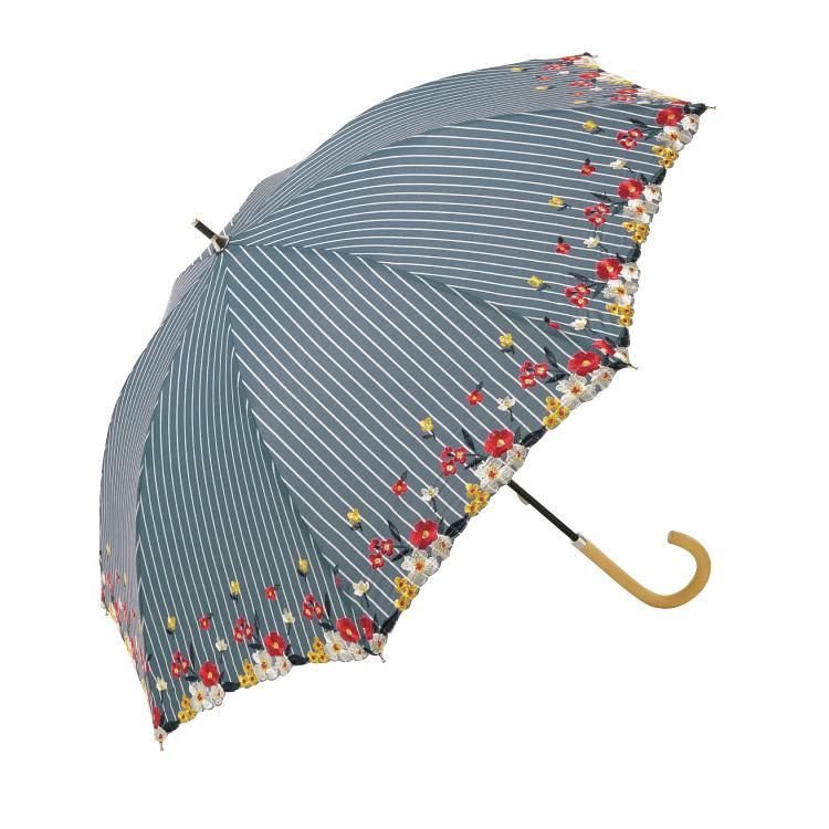日本 because Parasol 直傘/ 條紋花/ 藍