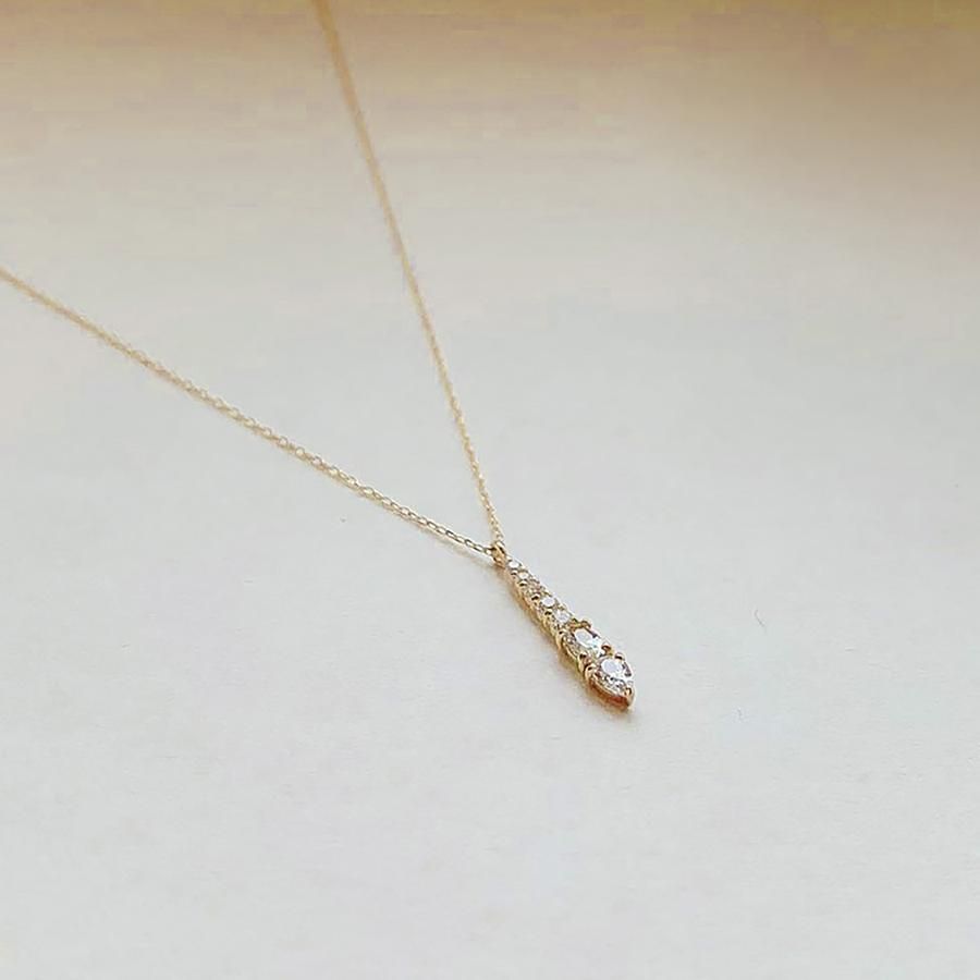 【ELISA GEMS】 K10 / 閃耀冰晶墜鍊