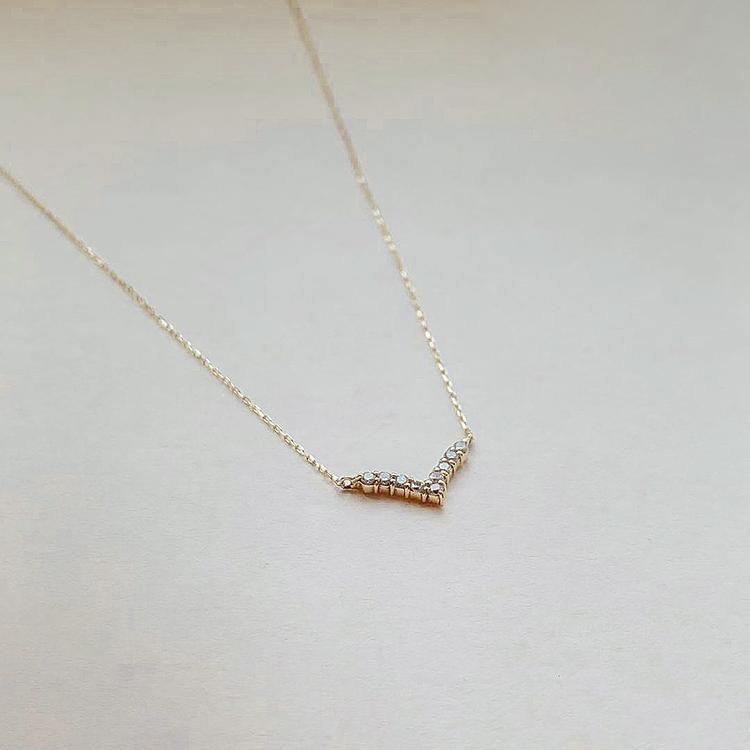【ELISA GEMS】K10 / V型閃耀鎖骨鍊