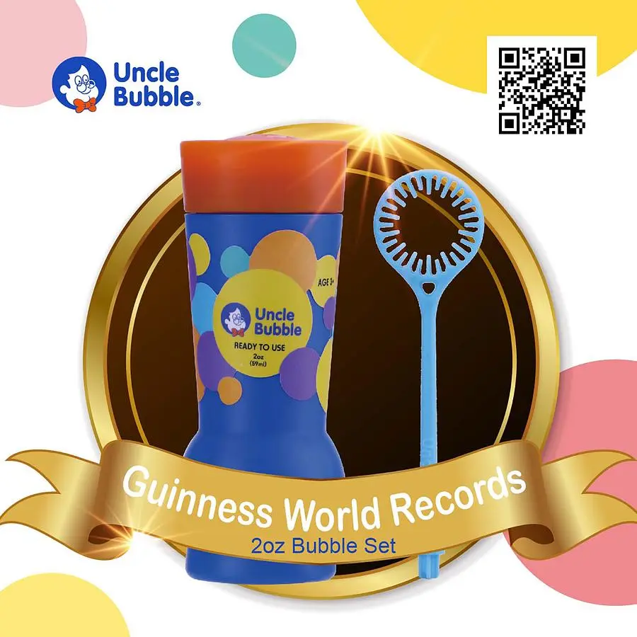 安可堡Uncle Bubble七彩連續泡泡水/ 2oz/ 3入組/ 世界紀錄挑戰款