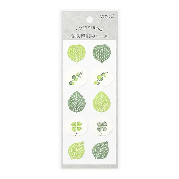 日本 MIDORI 標籤貼紙/ Leaf Pattern