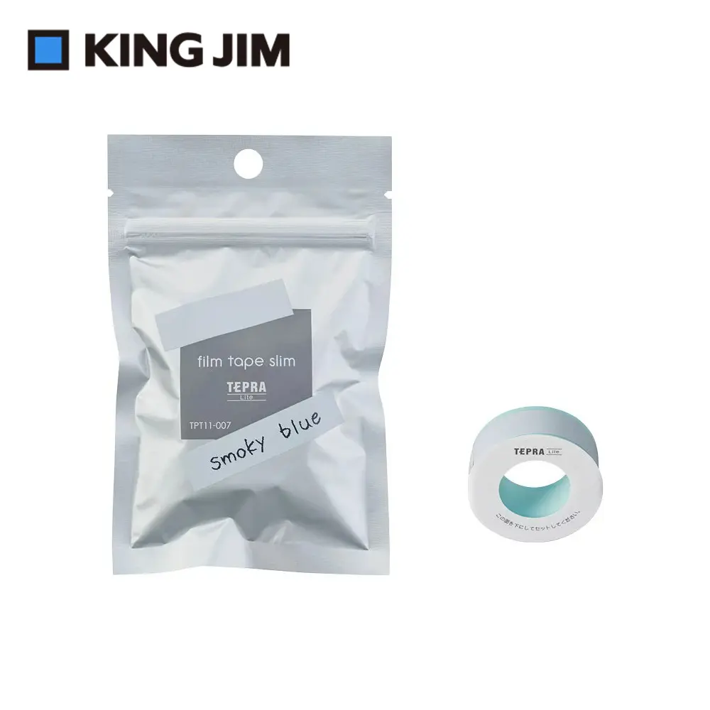KING JIM TEPRA LITE熱感式標籤薄膜自黏膠帶/ 11mm/ 煙燻藍/ TPT11-007