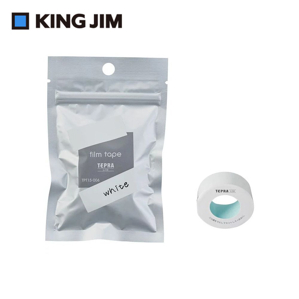 KING JIM TEPRA LITE熱感式標籤薄膜自黏膠帶/ 15mm/ 白色/ TPT15-006