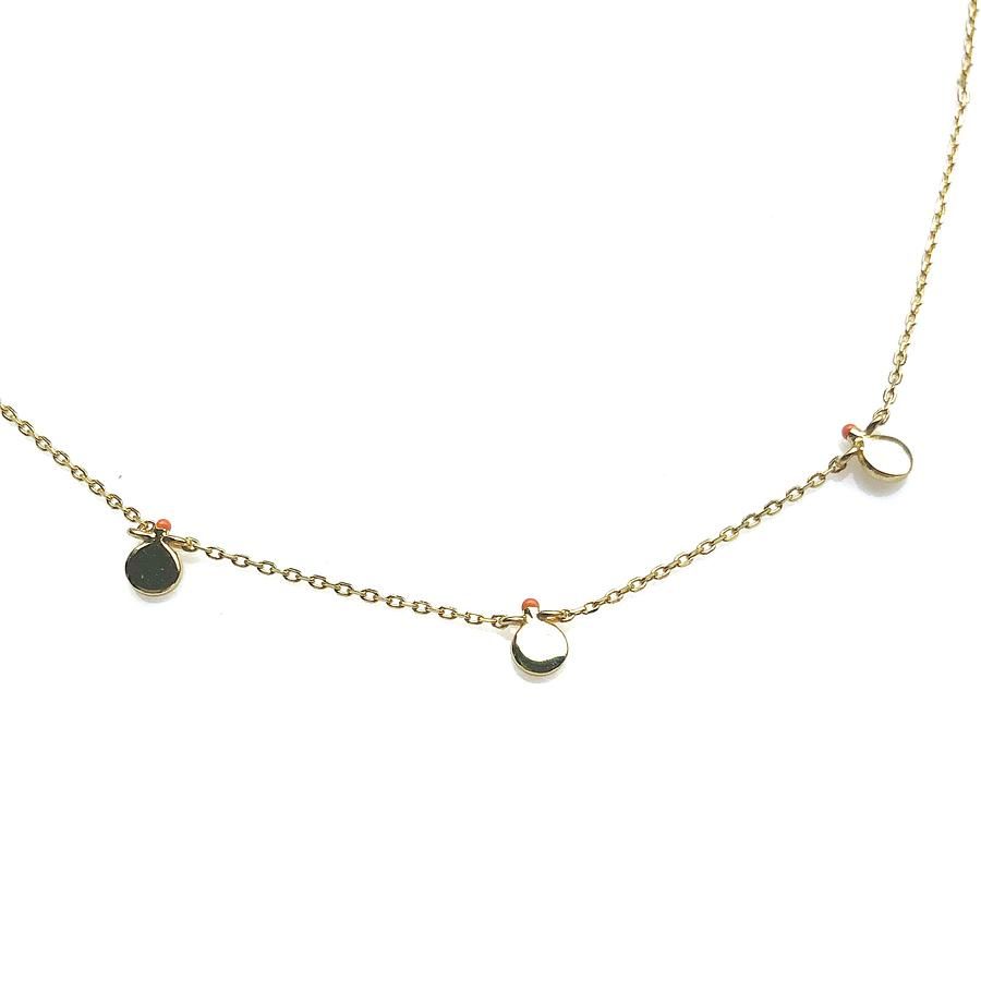 【ELISA GEMS】Silver / 閃爍珊瑚橘項鍊