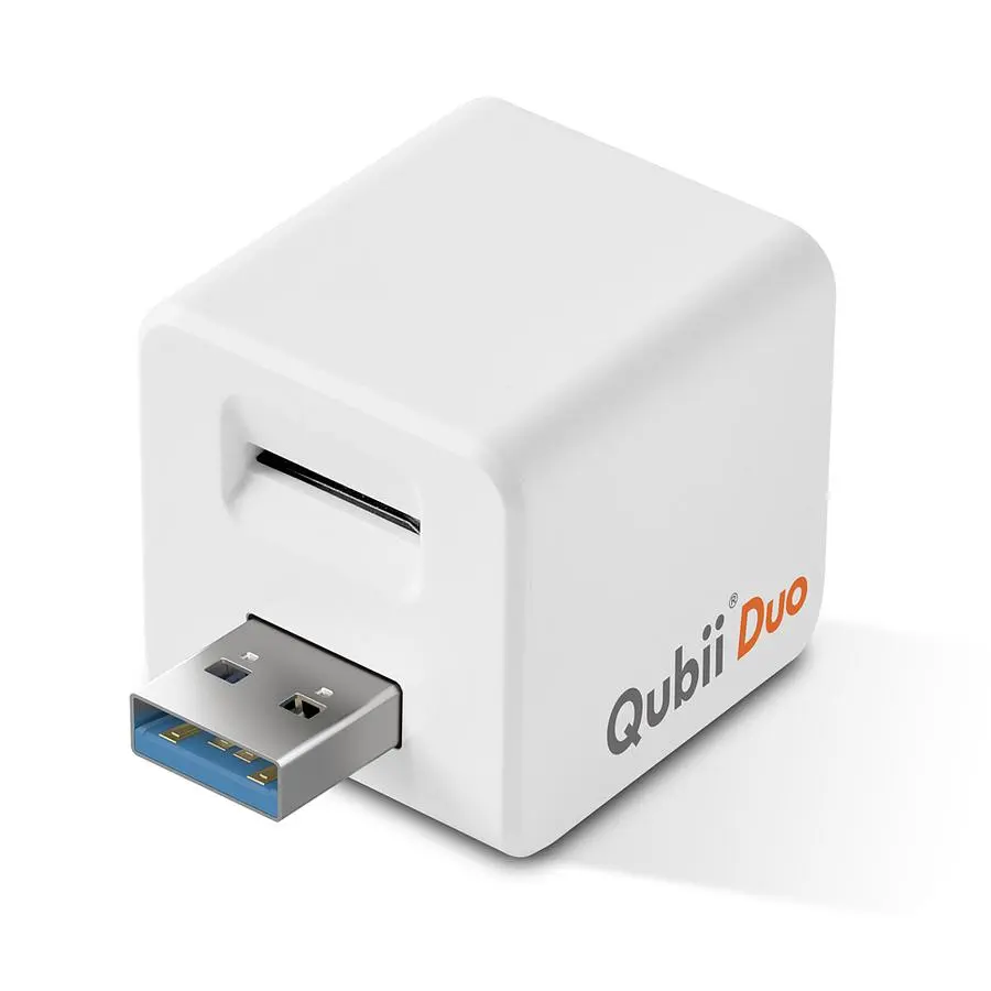 maktar Qubii Duo USB-A備份豆腐/ iOS & Android/ 白
