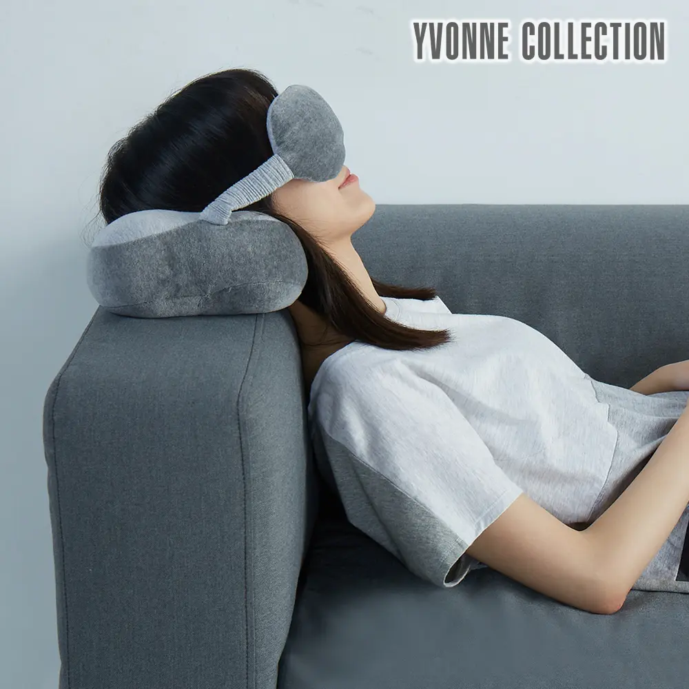YVONNE COLLECTION旅行二合一眼罩頸枕- 岩石灰