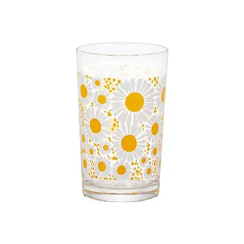 日本 ADERIA 昭和復古系列玻璃杯/ M/ 白雛菊