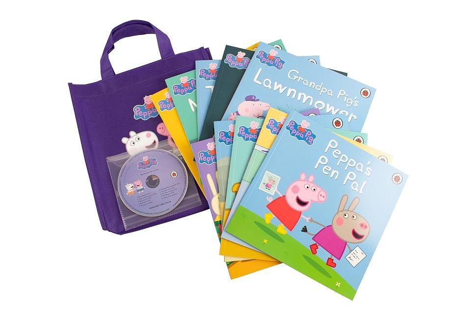 Peppa Pig Purple Bag Set (+CD/10冊合售)