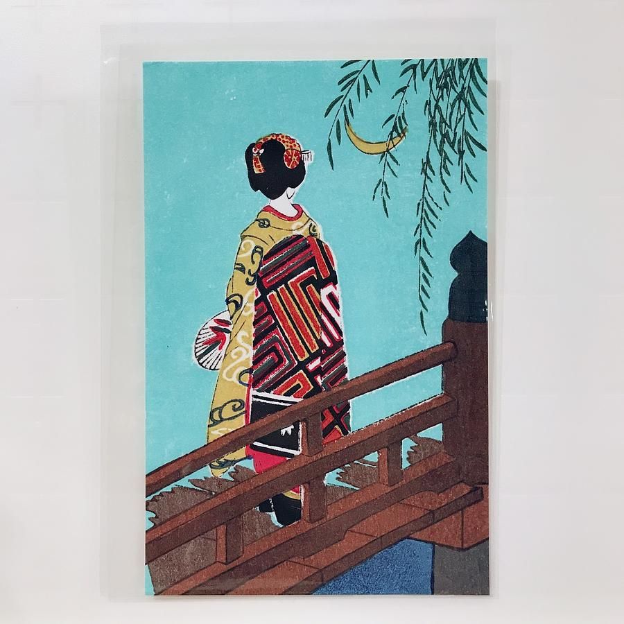 京都芸艸堂木版明信片-舞妓「夏」