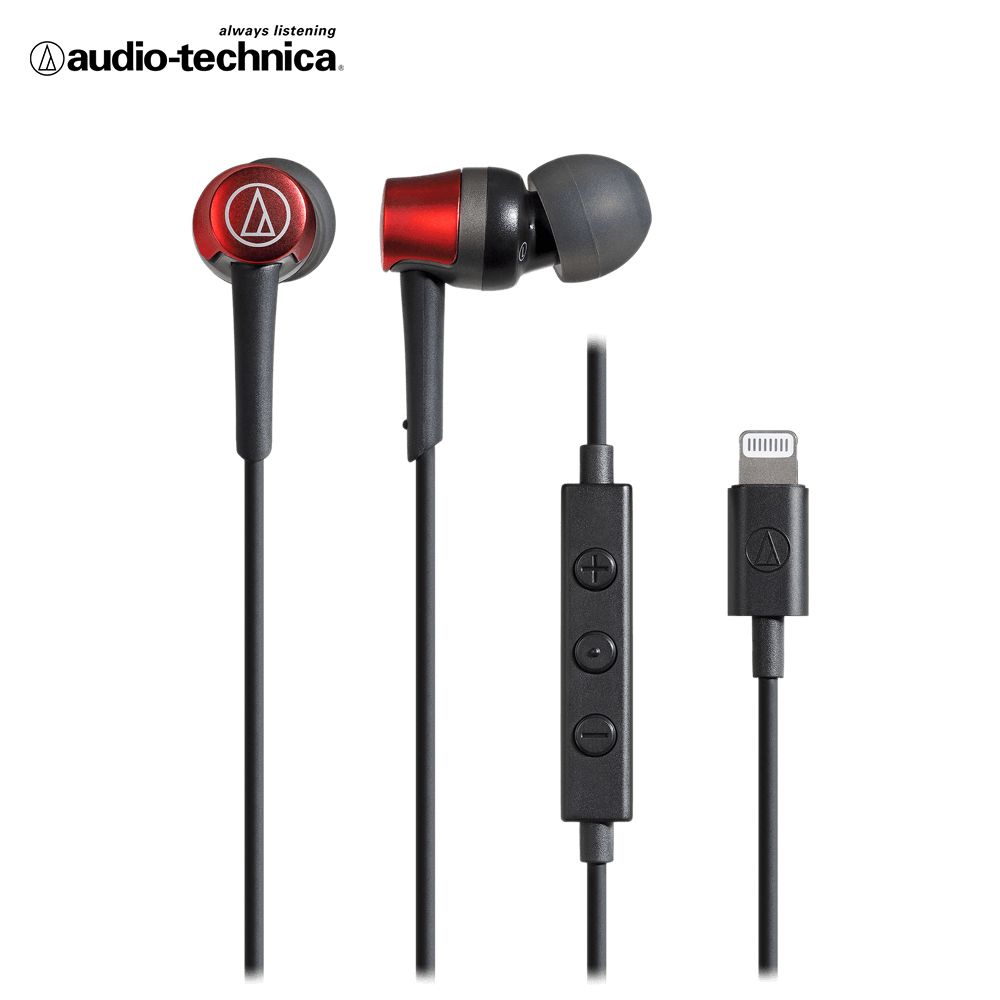 Audio-Technica ATH-CKD3Li Lightning專用入耳式耳機/ 紅色