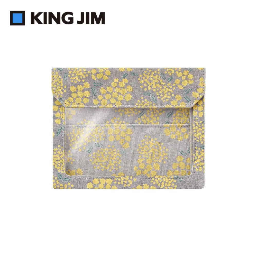 KING JIM FLATTY WORKS多用途帆布收納袋/ 金合歡限定款/ A6/ 5460-L101