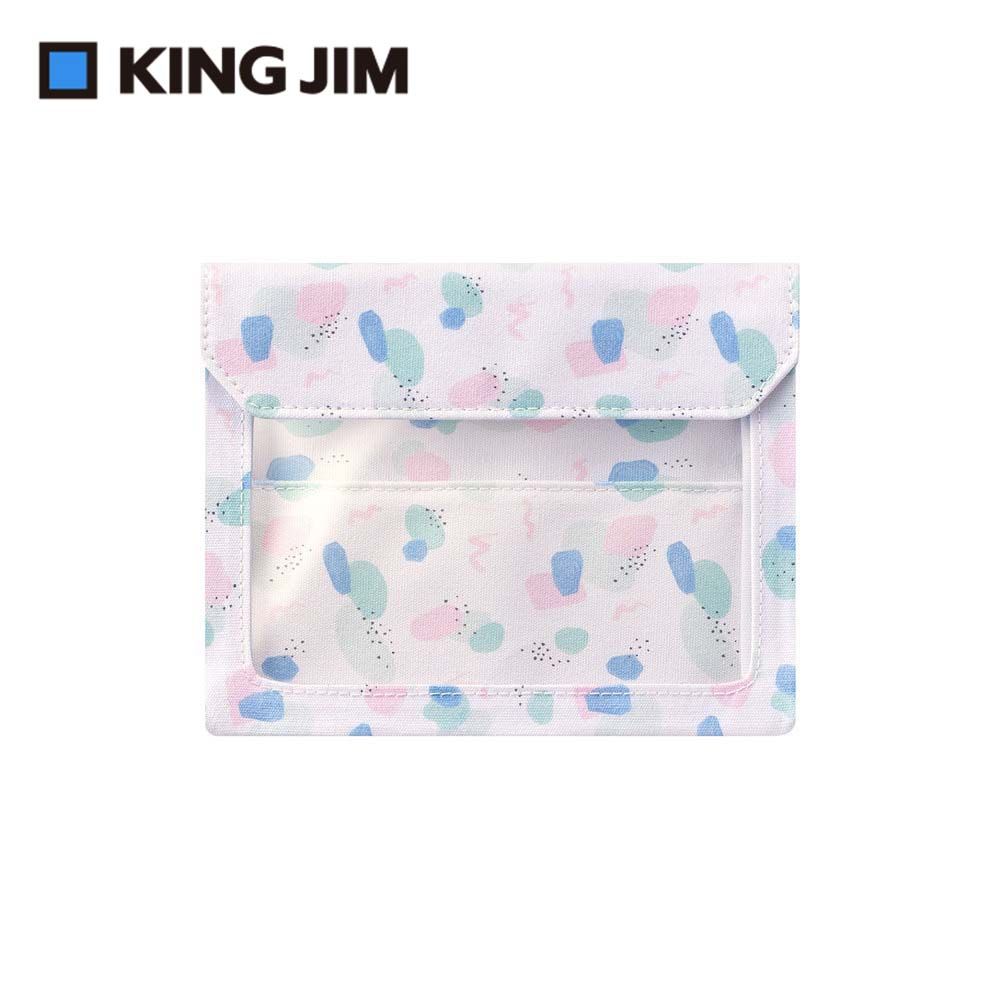 KING JIM FLATTY WORKS多用途帆布收納袋/ 色塊限定款/ A6/ 5460-L102