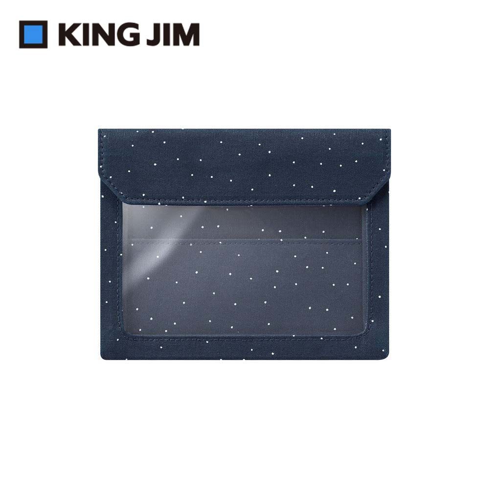 KING JIM FLATTY WORKS多用途帆布收納袋/ 點點限定款/ A6/ 5460-L104