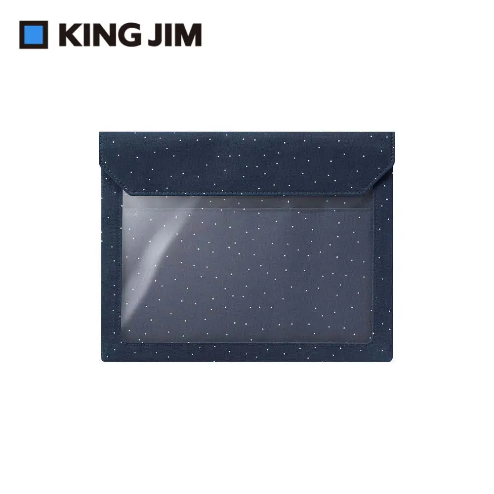 KING JIM FLATTY WORKS多用途帆布收納袋/ 點點限定款/ A5/ 5464-L104