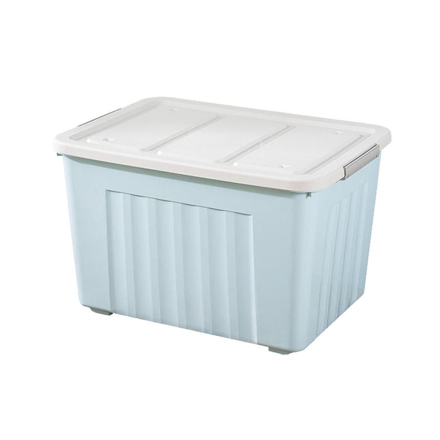 AOTTO 65L大容量滑輪彩色收納整理箱 收納箱-2入天空藍