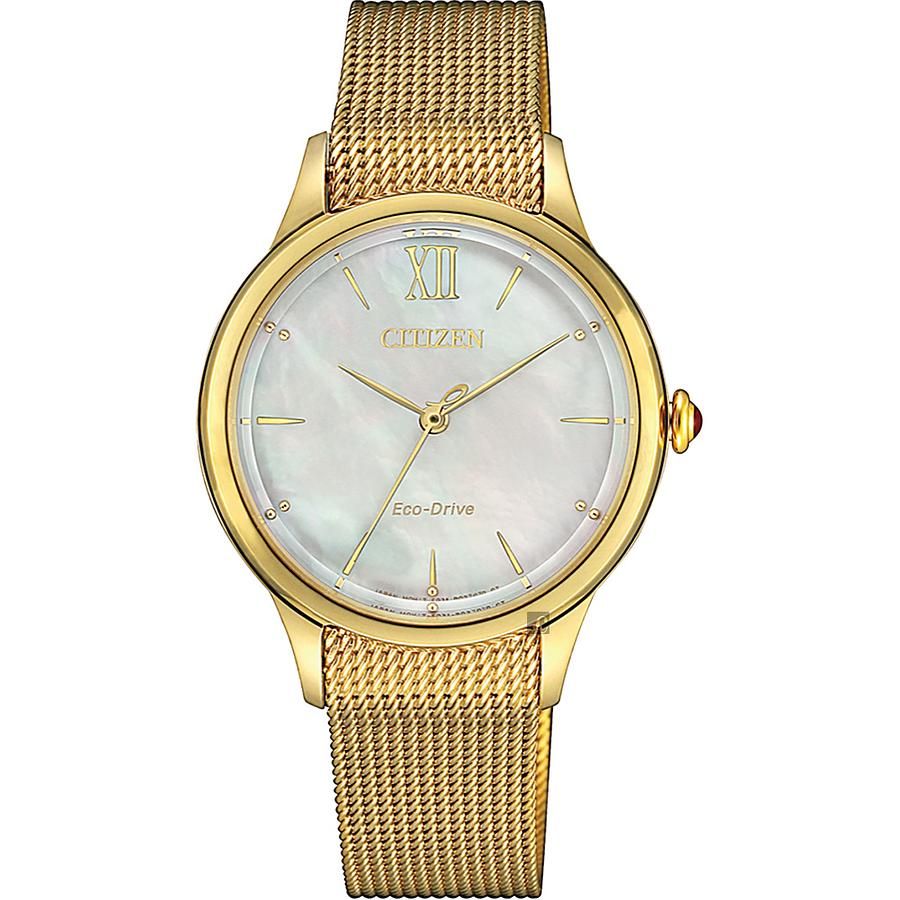 CITIZEN 星辰 L系列光動能女錶-金(EM0812-89D)