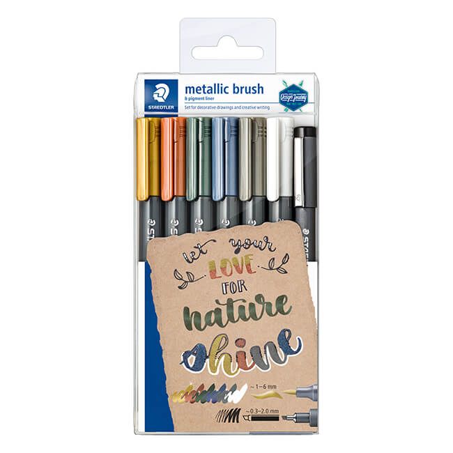 STAEDTLER MS8321TB7金屬色書法筆/ 6色組/ 附代針