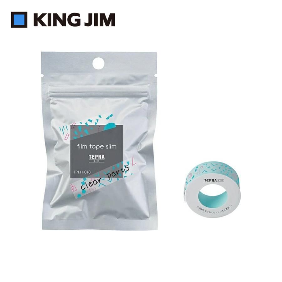 KING JIM TEPRA LITE熱感式標籤薄膜自黏膠帶/ 透明幾何/ 11mm/ TPT11-018