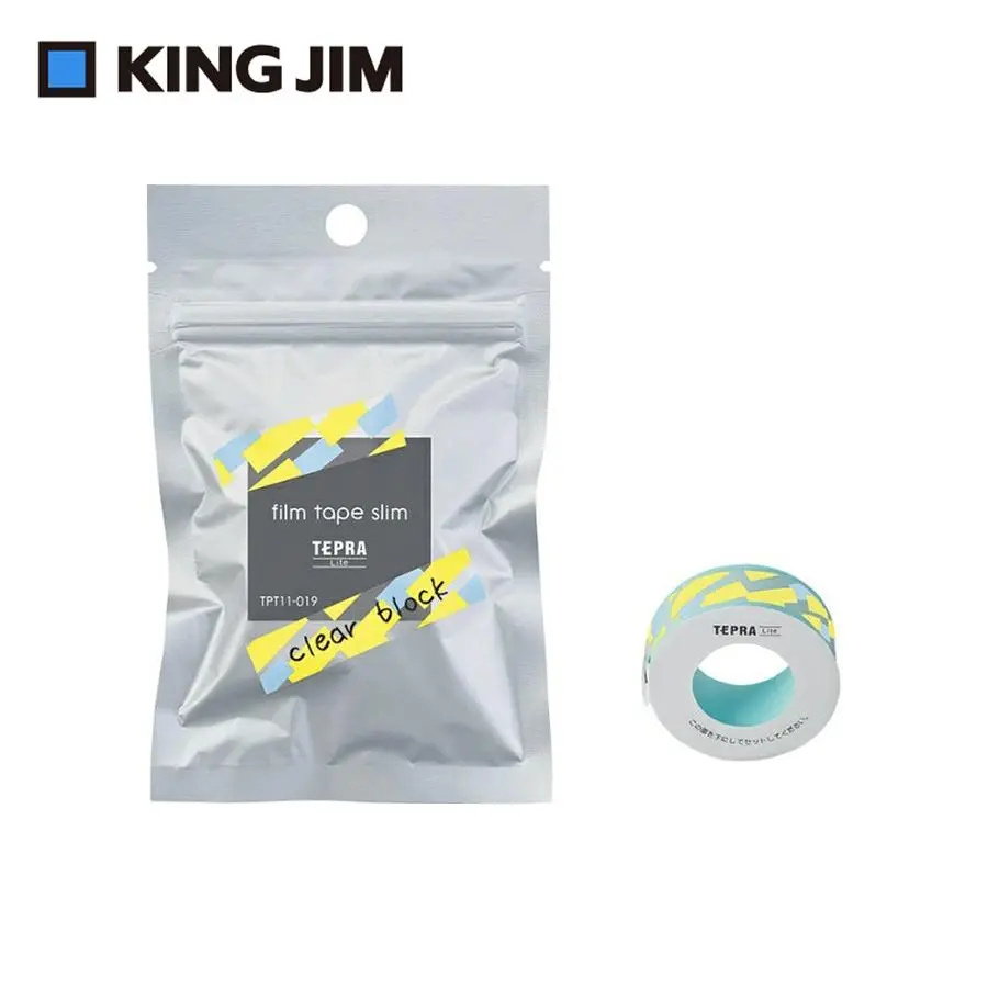 KING JIM TEPRA LITE熱感式標籤薄膜自黏膠帶/ 透明方塊/ 11mm/ TPT11-019
