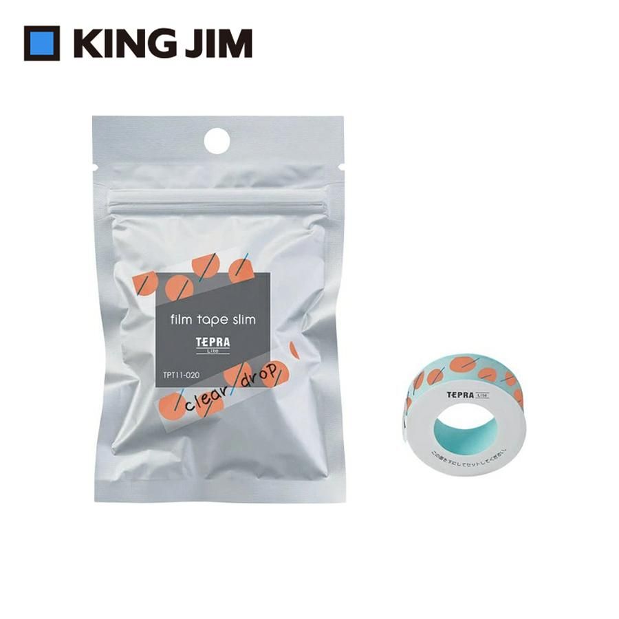 KING JIM TEPRA LITE熱感式標籤薄膜自黏膠帶/ 透明水滴/ 11mm/ TPT11-020