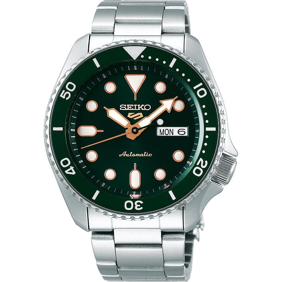 SEIKO精工 5 Sports 系列機械錶(SRPD63K1/4R36-07G0G)-綠x銀/42.5mm