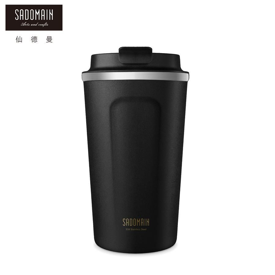 【SADOMAIN 仙德曼】316咖啡直飲保溫杯-黑色480cc