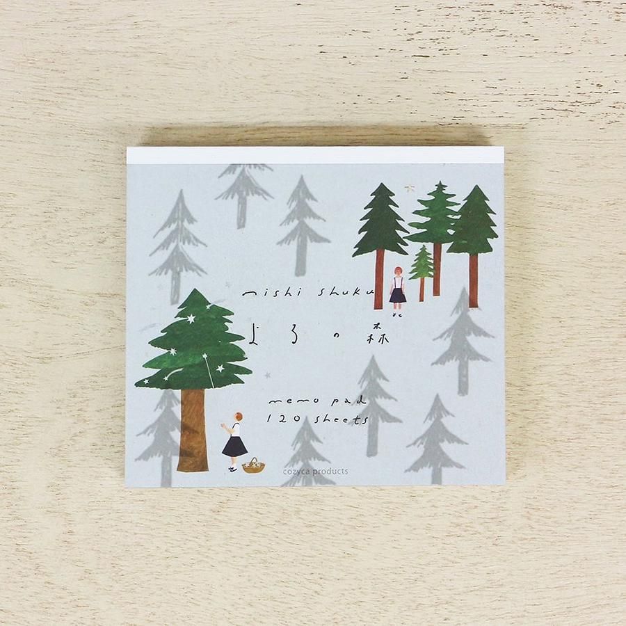 日本cozyca products 方形便條紙/ 西淑 / 夜晚森林