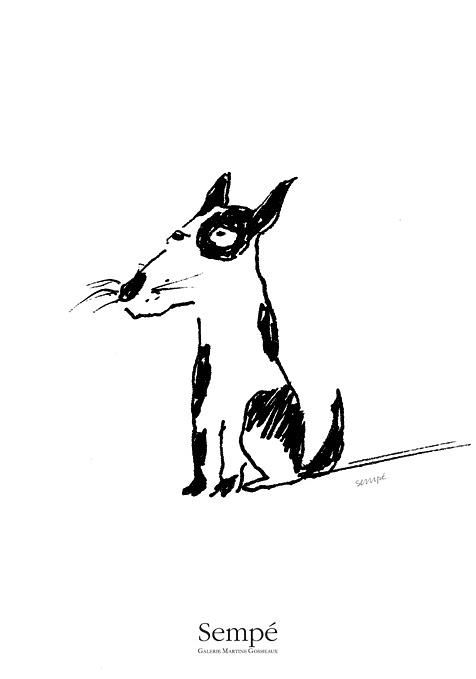 Image Republic 雙卡/ 插畫家Jean-Jacques Sempé系列/ 傑克羅素㹴犬/ 10.5CM X 15CM