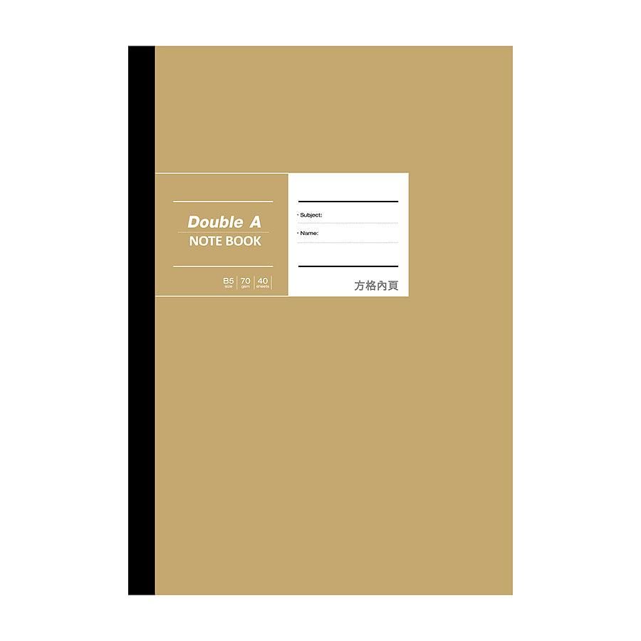 Double A布膠系列筆記本/ 方格/ 黃牛皮/ B5/ 40頁/ DANB18007